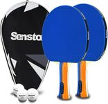 Senston Table Tennis Bats 2 Player Set, Ping Pong Paddle Set with Racket Case and balls