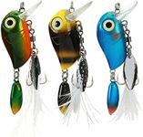 Pelican Mate Crankbaits for Bass Fishing Shallow Diving Fishing Lures Topwater Swimbaits Freshwater and Saltwater 3PCS 1.5’’/0.2 oz (Multicolor)