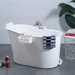Mobile Bathtub, Ideal for The Small Bathroom, 97x52x65cm, Stylish and Atmospheric. (97cm, White)