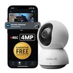 Qubo Smart 360° 4MP Wi-Fi Security Camera| Free 6-Month Subscription | Ultra 2K Indoor CCTV Cam for Home | AI Person Detection | Automatic Alarm | Hero Group | NightPulse Vision |SD & Cloud Storage