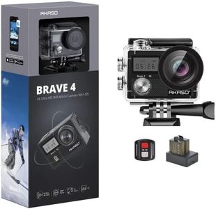 AKASO Brave 4 Action Camera, Ultra HD with EIS 30m Underwater Camcorder 4K 20MP WiFi Waterproof Camera with Remote Control, 2 Rechargeable Batteries and Mounting Accessories Kit