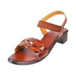 Metro Women Tan Leather Sandals,EU/38 UK/5 (33-3145)