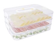 Cold Meat Containers for Fridge, 3 Layers Deli Containers with Lids, Cheese Container for Fridge Time Recording Fuction, Bacon Organisers for Fridge, Stackable Food Box Deli Cold Cuts Storage