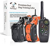 PetSpy M686 Premium Dog Training Shock Collar for Dogs with Vibration, Shock and Beep, Rechargeable and Waterproof E-Collar Remote Trainer (Two Dogs)