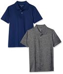 Amazon Essentials Kids Boys Active Performance Polo Shirts, 2-Pack Navy/Grey, XX-Large