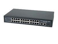 Hanutech 100M 24 Port PoE Switch Unmanaged (24*100M Tx PoE+ 2GE Uplink+1-Port SFP), 300W Smart RJ45 Ethernet Switch for CCTV Networking- 1 Year Warranty