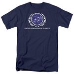 Trevco Men's Star Trek Short Sleeve T-Shirt, Federation Navy, Medium