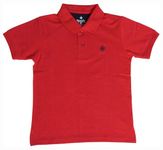 NeuVin Plain Regular Half Sleeve Cotton Polo T-Shirts for Boys(Red,5-6Y)