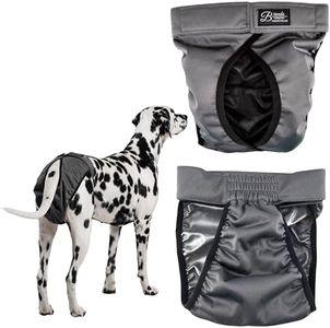 FINNERO Brenda Reusable Dog Diaper, Leak-Proof, Adjustable, Heat & Incontinence Protection, XS – Gray