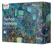 Techno Dystopia - A Hidden Message Mystery Jigsaw Puzzle for Adults - 1000 Pieces, Beautifully Detailed 70x50cm Frameable Art