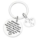 AHAETH Grammy Gifts Keychain Best Grammy Ever Bracelet Grammy Gift Bracelets Grammy Keychain, White, Medium