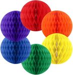 Binpeng Paper Honeycomb for Decorations Rainbow Honeycomb Tissue Balls for Party Decoration Set of 6 Paper Honeycomb Tissue Balls for Party Decoratio (Rainbow Honeycomb 6pcs 8 Inch)