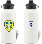 Personalised Football Shirt Design Aluminium Water Bottle for Leeds United FC fans - 600ml - White Bottle