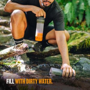 UltraPress Water Purifier Bottle, Black – Portable Filtration