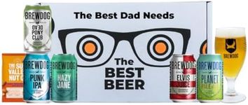 'Best Dad' Mixed Craft Beer Gift Packs with Branded Glass and Snack (Brewdog) - Beer Gifts For Men, Fathers Day, Dad Gifts, Gifts for Him