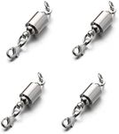 Zpsolution Screw Locking Magnetic Necklace Clasps Safety Magnetic Jewelry Clasps and Closures 6mm Silver