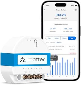 meross Matter Smart Switch, in-Wall Relay Module with Energy Monitor, SAA & RCM Certified, Wi-Fi Smart Light Switch Compatible with Apple HomeKit, Alexa and Google, Remote & Voice Control