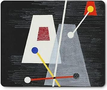 Mouse Pad with Art Design, Rubber Base Medium Gel Mousepad for PC, Computer and Laptop Non-Slip Abstract Colorful (Truncated Pyramids by Laszlo Moholy Nagy)