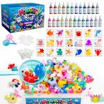 Kiditos 25 Colors Magic Water Elf Toy Kit,Including 12 Colors Aqua Fairy Gel,13 Colors Sparkling Magic Gel,20 Sea Creature Molds,36 Dinosaur Eggs,Water Spirt DIY Kit,Arts&Crafts STEM Birthday Gifts