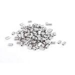 Aluminum Sleeves Clip Fittings Loop Sleeve 1 mm Wire Rope Cable Crimps (Silver Tone) -100 Pieces/Pack