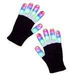 Playmate Led Gloves Light Up Rave Glow Gloves 3 Colors 6 Modes Flashing Halloween Costume Birthday EDM Party Christ-mas Light Up Toys For Kids Adults (Small-Kids)