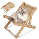 Shulltji Cat Sisal Chair, Cat Scratcher 4 Heights Can Be Adjusted, Cozy Cat Sofa, Cat Lounger with Sisal Mat, Cat Furniture for Small and Medium Cats