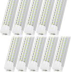 JESLED 4ft LED Shop Light, 45W, 6000LM, 6500K Super Bright White, D Shape Triple Rows, 4 Foot Linkable Shop Light Fixture, T8 LED Tube Light for Garage, Workshop with Plug, ETL (10-Pack)