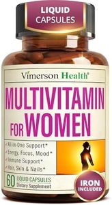 Vimerson Health Multivitamin for Women: Vitamins, Minerals and Bioavailable D3 for Focus and Energy Support – Daily Womens Multivitamins and Multiminerals – 60 Liquid Capsules