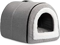 Hollypet Cat Bed Small Dog Bed Puppy Bed 2-in-1 Foldable Pet Bed for Cats and Small Dogs Pet Tent Cave Bed, Grey