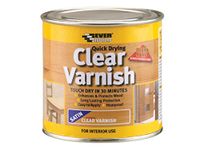 Everbuild – Quick Drying Clear Varnish – Indoor Use – Ideal For Interior Wood – Scratch-Resistant – Satin Finish – 250ml