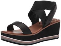 Kenneth Cole New York Women's Harlow Eva Elastic Wedge Sandal, Black, 5 UK