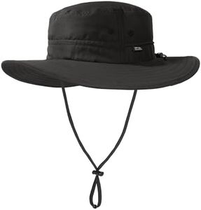 FURTALK Sun Hats for Men Women Packable Wide Brim Summer UV Protective Bucket Hat UPF 50+ Hat for Fishing Hiking Black