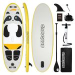 Santasup Kids Stand Up Paddle Board, 8ft Black Panda with Paddle Board Accessories for Kids, Inflatable Paddleboard Durable, Stable Design, Wide Non-Slip Deck, Hand Pump for Youth & Kids