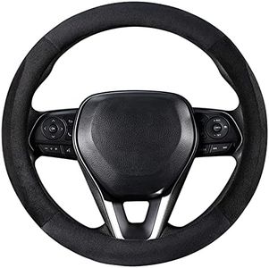 SEG Direct Black Plush Steering Wheel Cover Universal 15 inch