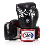 Fairtex Muay Thai Style Training Sparring Gloves, 14 oz, Black/White