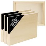 BELLE VOUS Unfinished Wooden Canvas Painting Boards (4 Pack) - 40 x 50cm / 16 x 20 Inches - Natural Basswood Panel - Mixed Media Cradle Panels for Encaustic Art, Paint Pouring & Crafts