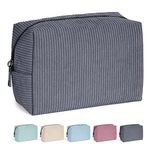 MAANGE Small Makeup Bag Travel Cosmetic Bag Makeup Pouch Corduroy Portable Versatile Zipper Pouch for Women(Black)