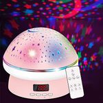 Baby Projector Light, Star Sky Night Light Table Lamp,360°Rotating Remote Control/Timer/Multi Color Change Night Lamp for Kids Baby Bedroom (Pink)