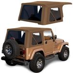 Sierra Offroad Soft Top for 1997 to 2006 Jeep Wrangler TJ - Spice, Sailcloth Vinyl - 2 Door Jeep Soft Top with Rear Plastic Tinted Windows - Factory Precision Fit Replacement - No Upper Door Skins