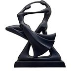 nantan Romantic Dancing Couple Sculpture Anniversary Wedding Statue for Home & Office Decor Diwali Decoration Items for Home Decor- Black, 8103B,19x 30cm (L x H) (Model 1)