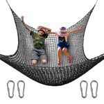 nets Tribe Climbing Cargo Net, 6.5*9.8 ft Playground Climbing Cargo Net, Polyester Double Layers Cargo Net Climbing，for Kids Backyard ,Tree House, Monkey Bar, Black (6.5*9.8)