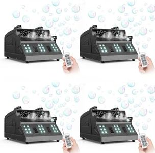 2000W Fog Bubble Machine, 3 in 1 Bubble Machine with 2 Bubble Fans,7 CH 18 RGB LED Lights Smoke Bubble All IN 1 Machine, Fog Machine Stage Effect for Party, Wedding, Halloween, 4 PACK