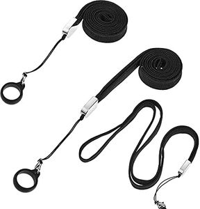 Shappy 3 Anti-lost Necklace Lanyard Black with Anti-lost Silicone Rubber Ring, Silicone Rubber Pen Lanyard Holder