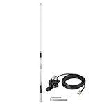 Bingfu Vehicle Ham Radio Mobile Radio Antenna VHF UHF 136-174MHz 400-470MHz Car Truck Amateur Radio Two Way Radio Antenna with Lip Mount Fixed Bracket PL259 Male 5m 16.5 feet RG58 Cable