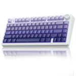 AULA F75 75% Wireless Mechanical Keyboard,2.4Ghz/Type-C/BT5.0 Mechanical Keyboard,Side Engraved Gasket Hot Swappable Custom Keyboard,Pre-lubed Linear Switches RGB Backlit Gaming Keyboard(Purple)