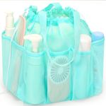 famichan Mesh Shower Caddy Portable, Dorm Room Essentials for College Students Girls and Guys, Blue Large Capacity Shower Bag for Bathroom,Camping,Gym