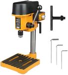 Hoteche Bench Drill Press Portable Small Bench top Drill Press with Adjustable Speed 100W High Precision Copper Motor 5000RMP Ideal for Craft Projects and Metalworking