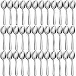 36-Piece Tea Spoons Set, Funnydin 5.9" Inches Stainless Steel Spoons Silverware, Durable Teaspoons Set, Cost-Effective Small Spoons for Home, Kitchen and Restaurant - Mirror Polished, Dishwasher Safe