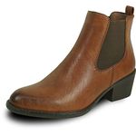 kozi Canada Women Waterproof Ankle Dress Bootie Chelsea Boot CHLOE-2 Fall Boot Double Gore Brown Women Size 7