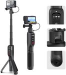 TELESIN° Shorty Power Grip Rechargeable Extension Selfie Stick Tripod Stand 5000mAh Battery Stand Tripod with Remote Control for GoPro Max Hero 12 11 10 9, Large Capacity Battery Tripod for Go Pro